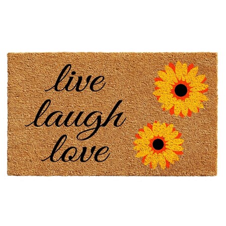 Configuracion 24 x 36 in. Sunflower Live Laugh Love Rectangular Doormat Multi Color CO3360618